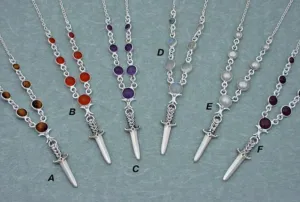 Simple elegant gemstone and pearl necklaces with Plume Dagger LifeKnives