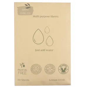 Simple Living Eco Multi-Purpose Cleaner Sheets - Lemon Fresh 30 Pack