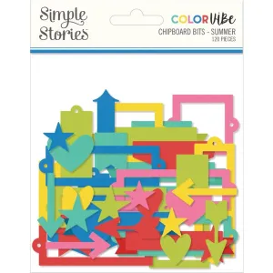 Simple Stories Colour Vibe - Chipboard Bits & Pieces 120 pack - Summer*
