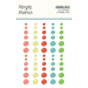 Simple Stories - Life Captured - Enamel Dots Embellishments 60 pack