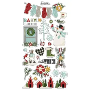 Simple Stories - Winter Farmhouse Chipboard Stickers 6 inchX12 inch*