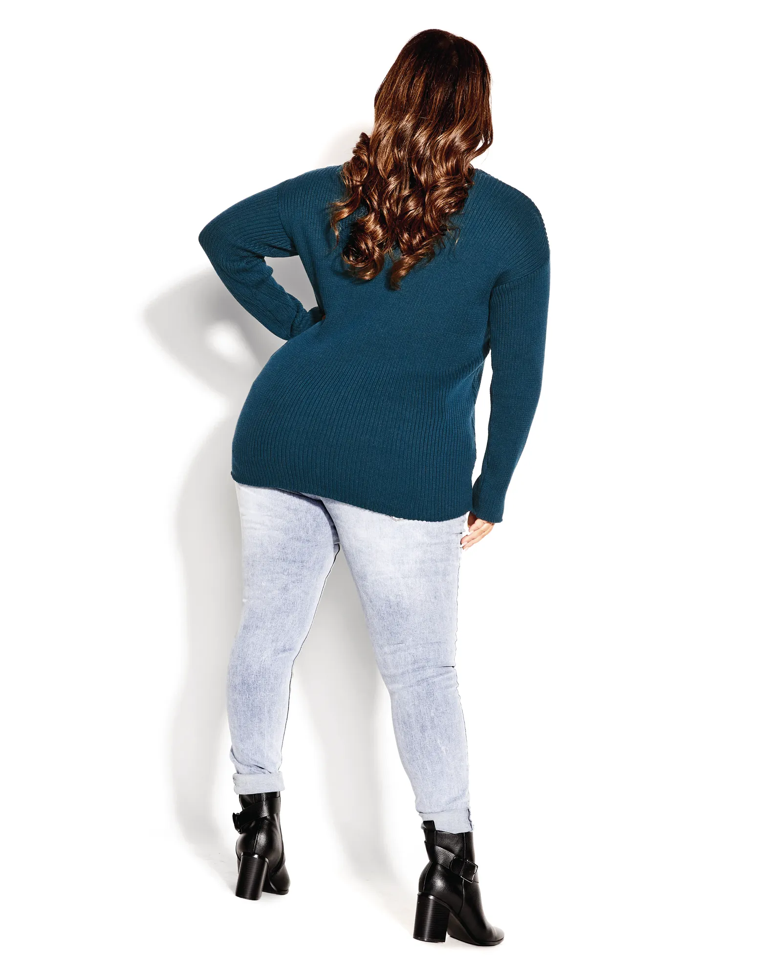 Simple V-Neck Sweater Top | Alpine