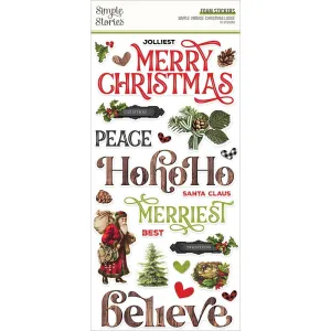 Simple Vintage Christmas Lodge - Foam Stickers 50 pack*