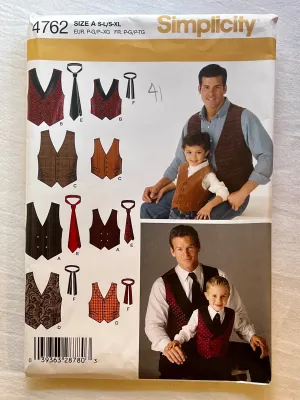 Simplicity 4762 UNCUT Boys/Men's Wear Sizes S-L / S-XL
