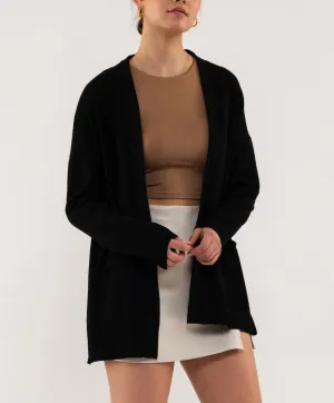 Simply Cozy Knit Cardigan in Black