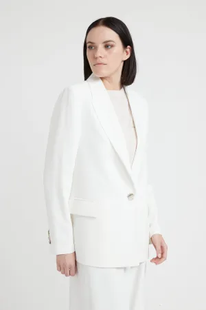 Single-breasted blazer in flowing cady crepe