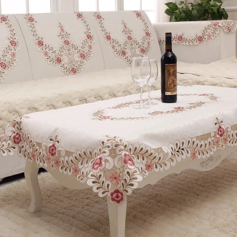 SINOTAO  -  European Style Hollow Home Tablecloth Simple Luxury Pastoral Style Rectangular Tablecloth