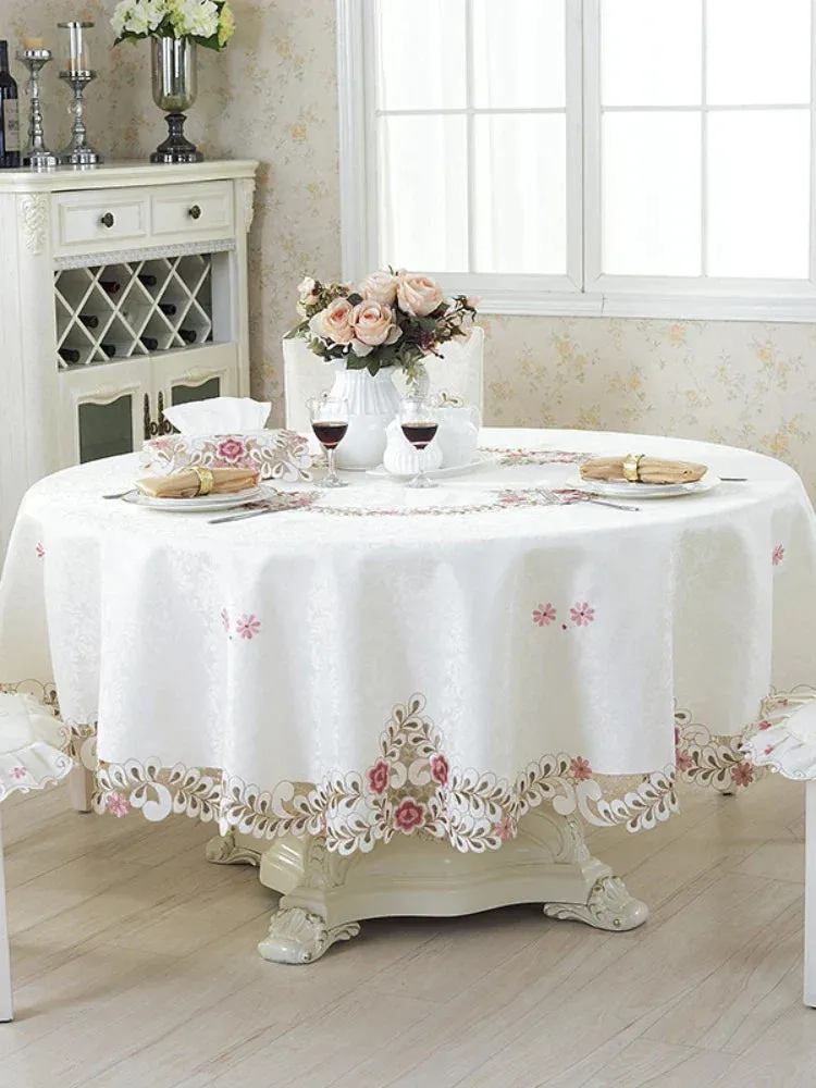 SINOTAO  -  European Style Hollow Home Tablecloth Simple Luxury Pastoral Style Rectangular Tablecloth