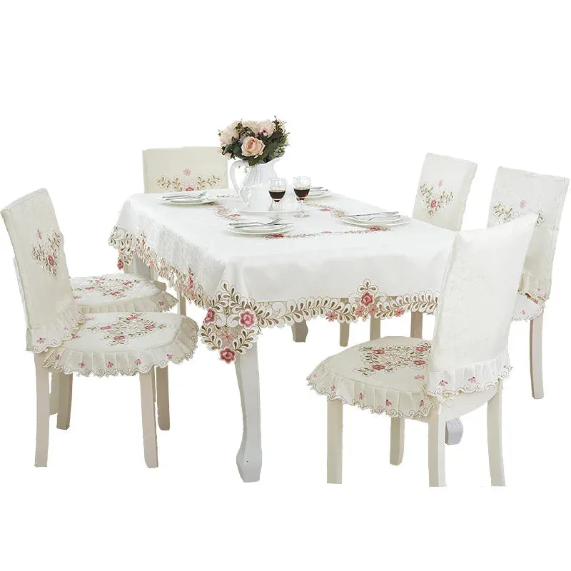 SINOTAO  -  European Style Hollow Home Tablecloth Simple Luxury Pastoral Style Rectangular Tablecloth