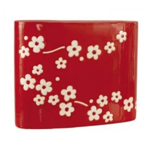 Sitcom Accessories Keiko Red w/ White Flowers Vase