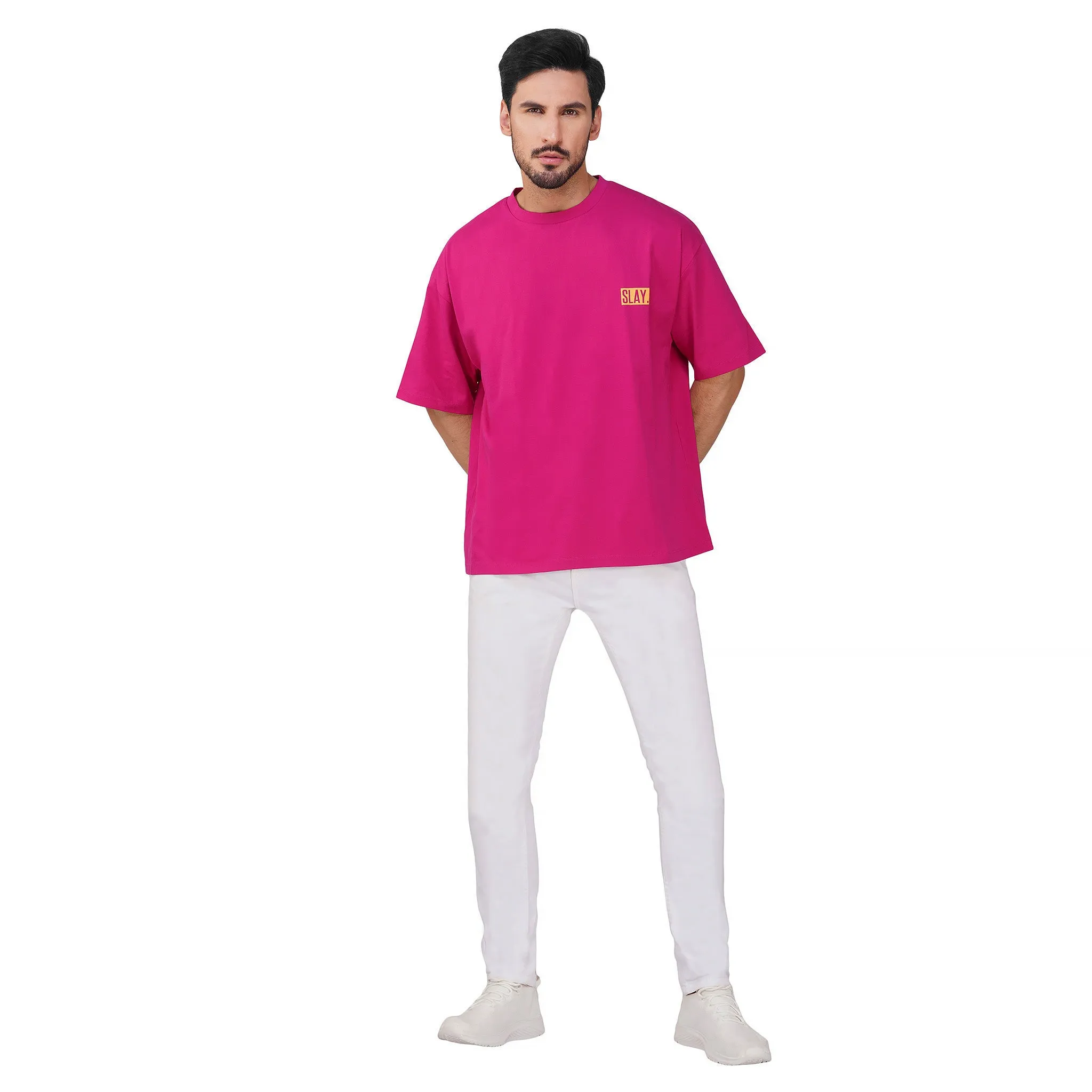 SLAY. Men's Melting Smiley Oversized Drop shoulder T shirt