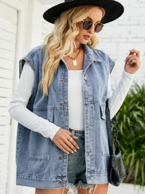 Sleeveless Denim Summer Vest Jacket