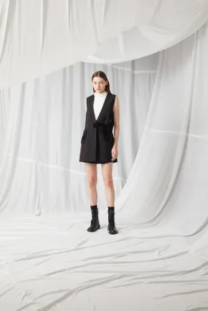 Sleeveless jacket dress - BLACK