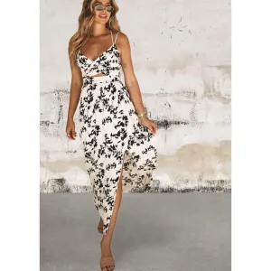 Sleeveless Maxi Floral Dress with Slit