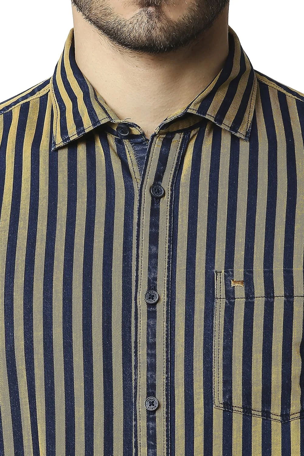 Slim Fit Indigo Stripe Shirt