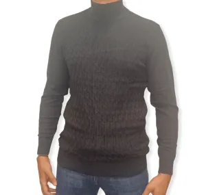 [Slim Fit] Men High Collar (Turtleneck) Pullover Massimo (brick shapes) - Black