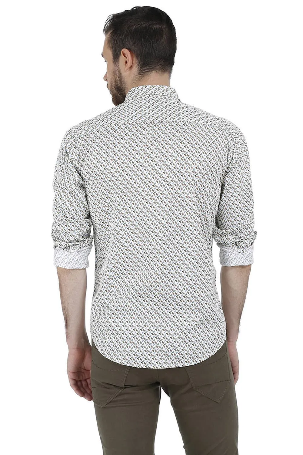 Slim Fit Printed Satin Shirt