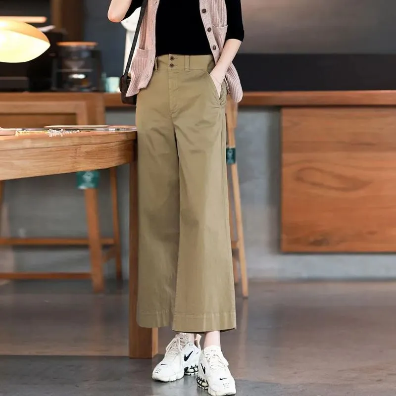 Slimming Thin Pure Cotton Breathable Loose Fit High-Waisted Puffy Pants
