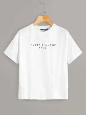 Slogan graphic tee in white