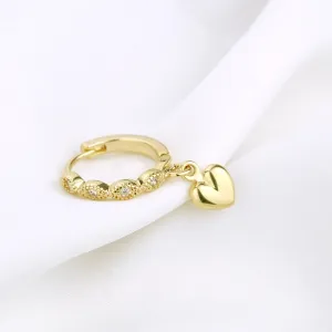Small Heart Delicate Hoop Earring
