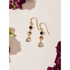 Small Link Earrings 5153 with Black Spinel, Labradorite, and Pearl by Michelle Pressler Jewelry