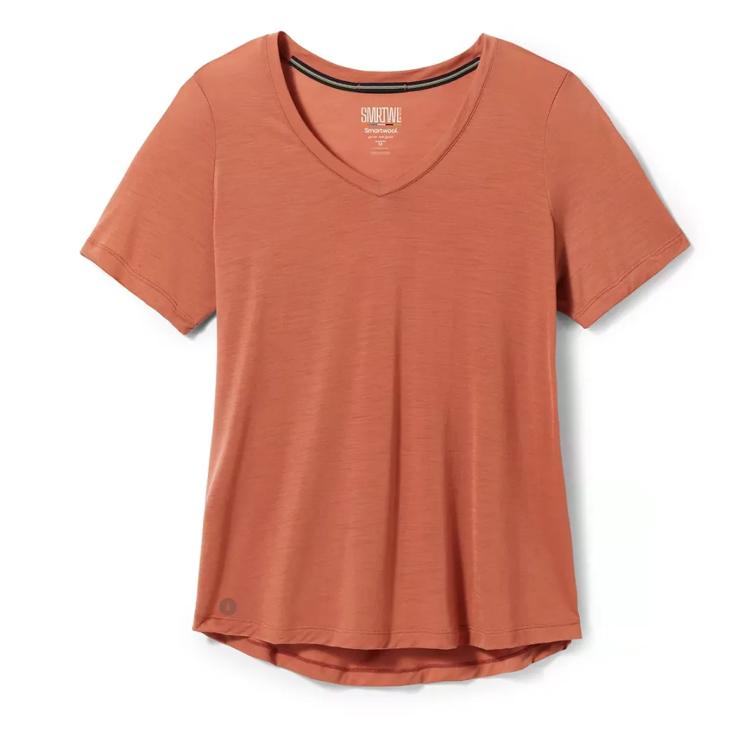 Smartwool Women&#x27;s Merino Sport Ultralite V-Neck Short Sleeve Copper | Buy Smartwool Women&#x27;s Merino Sport Ultralite V-Neck Short Sleeve Copper here | Outnorth