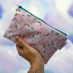 Snack Sized Reusable Zippered Bag Unicorns Rainbows