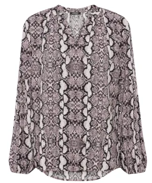 Snake Print Blouse in Light Pink Blouse