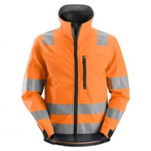Snickers 1230 AllroundWork, High-Vis Softshell Jacket, Class 3 - Orange/Steel Grey Snickers 1230 AllroundWork, High-Vis Softshell Jacket, Class 3 - Orange/Steel Grey