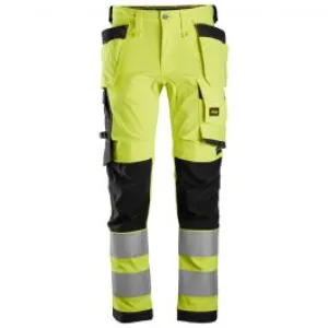 Snickers&#x20;6243&#x20;High-Vis&#x20;Stretch&#x20;Trousers&#x20;Holster&#x20;Pockets&#x20;Class&#x20;2&#x20;-&#x20;Yellow&#x2F;Black