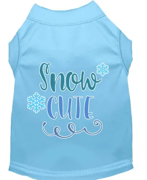 Snow Cute Screen Print Dog Shirt Baby Blue Lg