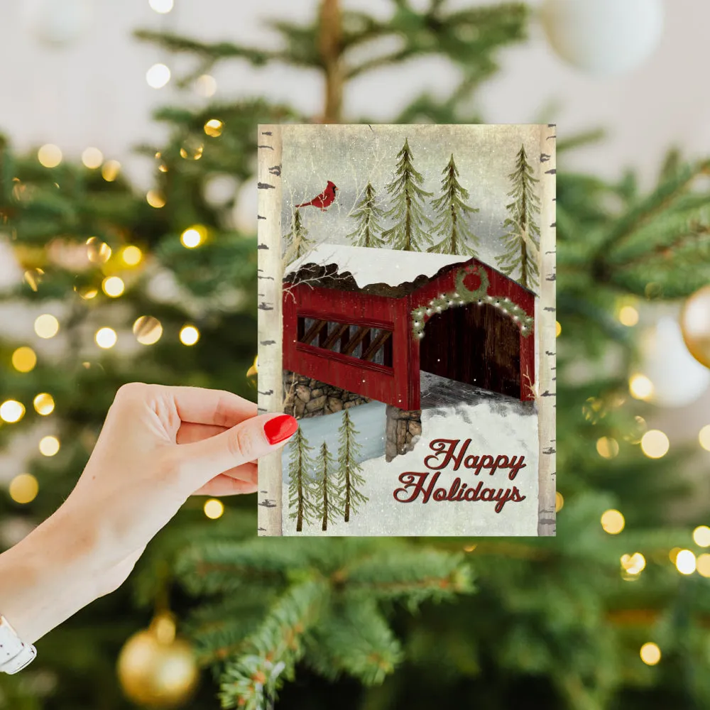 Snowy Covered Bridge Holiday 12 Pack
