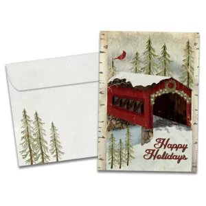 Snowy Covered Bridge Holiday 12 Pack