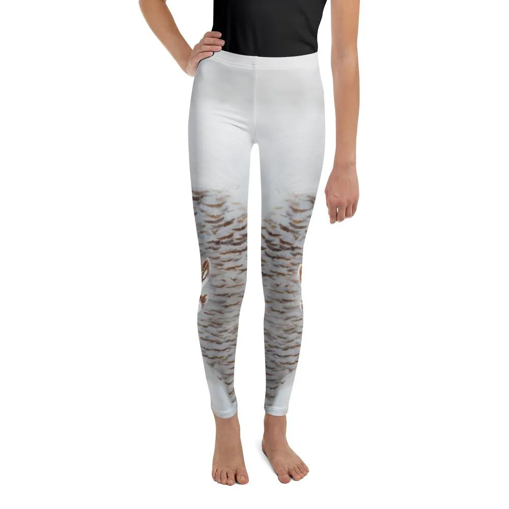 Snowy Owl Eyes Youth Leggings
