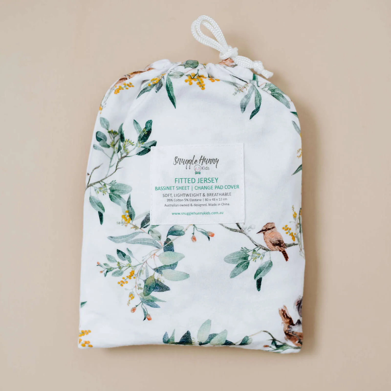 Snuggle Hunny Kids - Bassinet Fitted Sheet / Change Pad Cover - Eucalypt