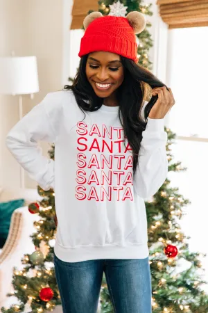 So Much Santa White Graphic Sweatshirt