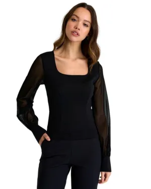 Sofia 3D Mesh Puff Sleeve Top