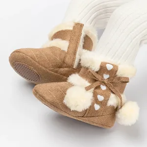 Soft Cotton Fur Balls Non-Slip First Walkers Snow Boots