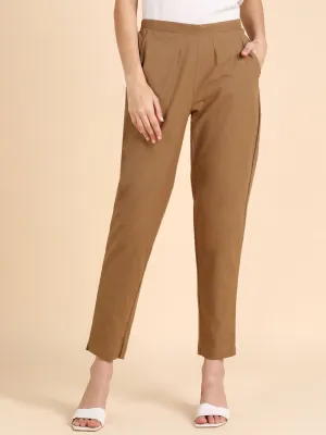 Soft Cotton Solid Color Pant - Chocolate Brown