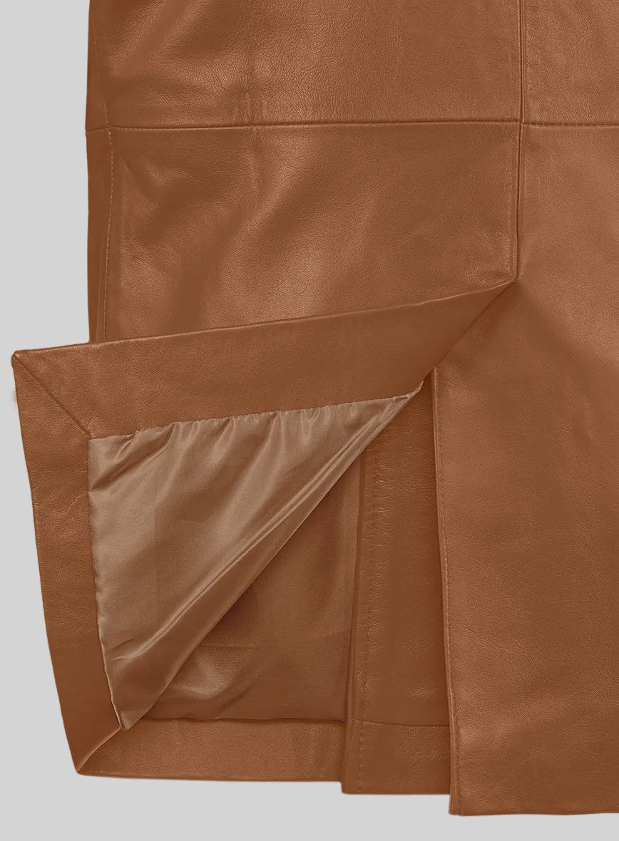 Soft Hunter Tan Leather Pea Coat