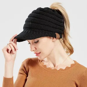 Soft Knit Ponytail Cap