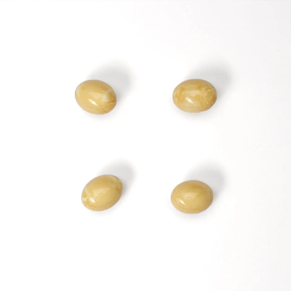 Soft Mottled Beige Oval Cardigan Button