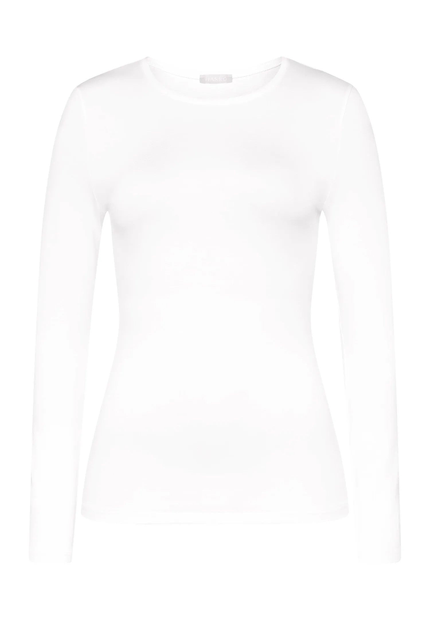 Soft Touch Round Neck Fitted Top | White 71259-101