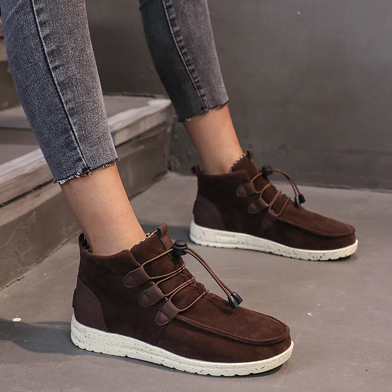Sohiwoo  Women Warm Flat Shoes Casual Cozy Shoes