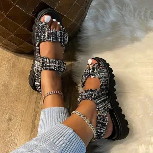 Sohiwoo  Women's Summer Sandals Fashion Classic Comfort Flat Sandals Imilybela