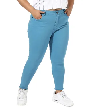 Solid Blue Skinny Jeans | Blue