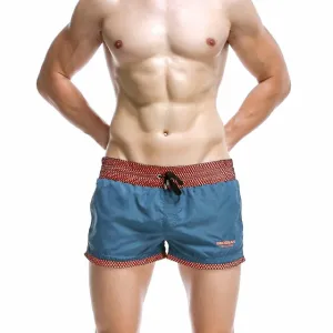 Solid Geometric Lining Sporty Shorts