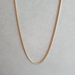Solid Gold Necklace - Snake Chain