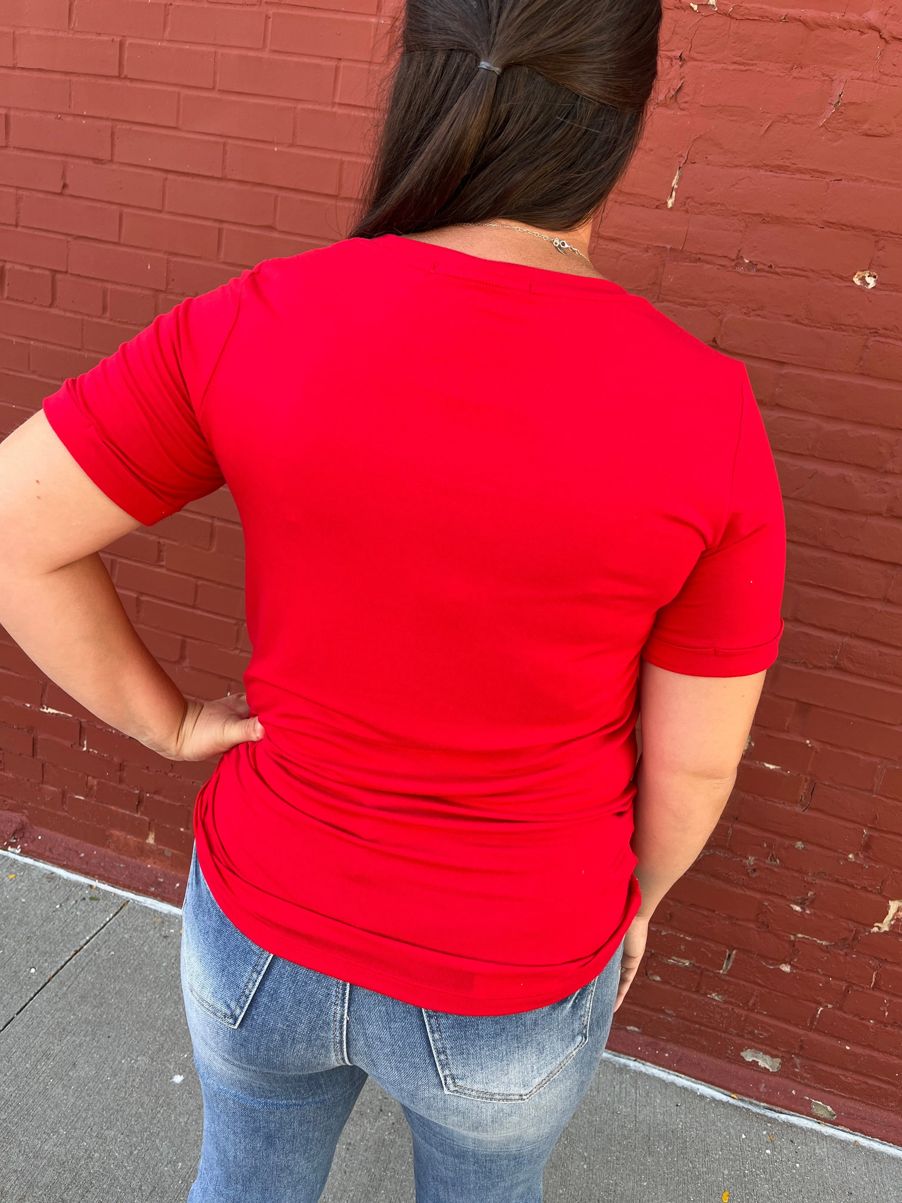 Sophie Pocket Tee - Red