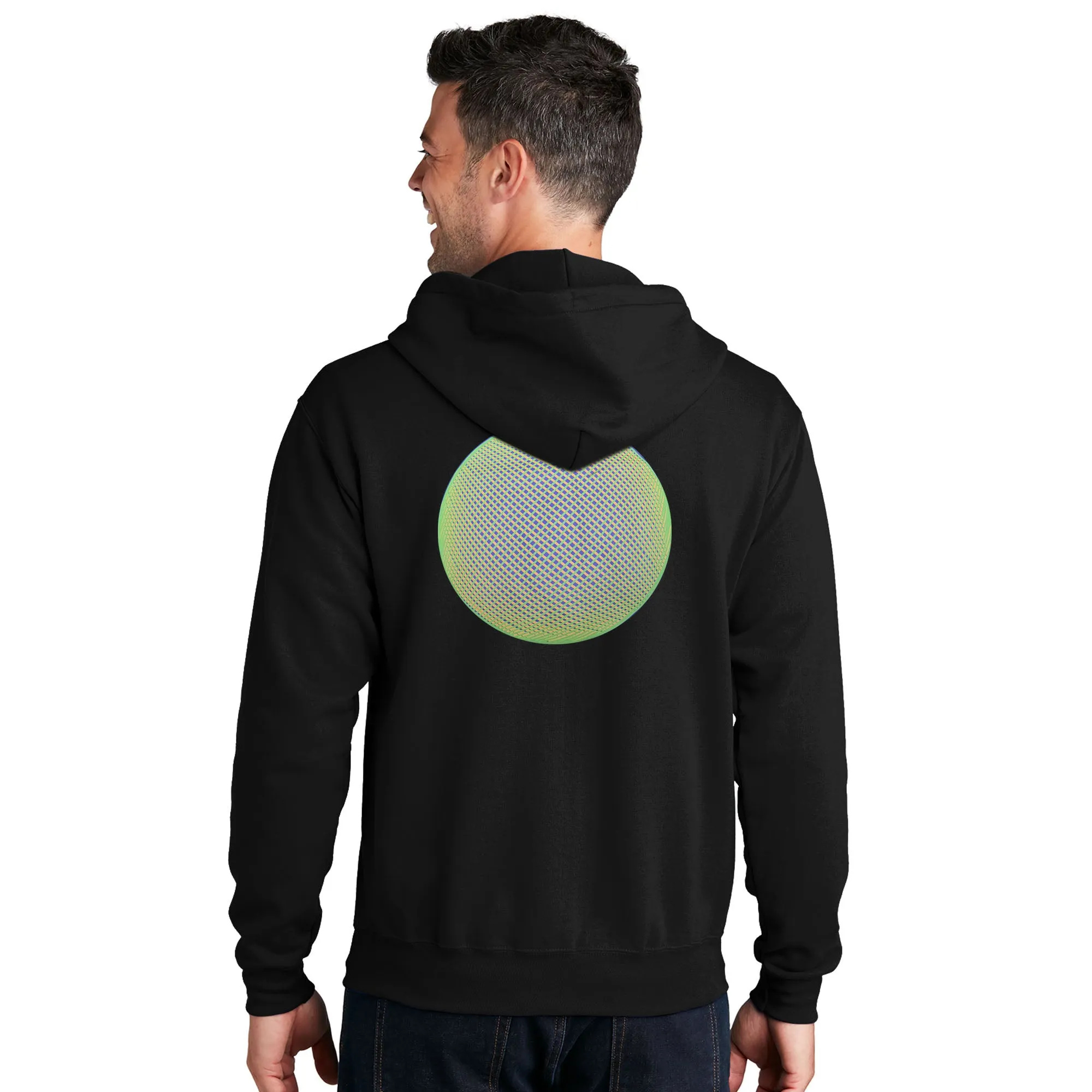Sovereignty - Zip Up Sweatshirt - Reflection - Black - Green Logo - Large